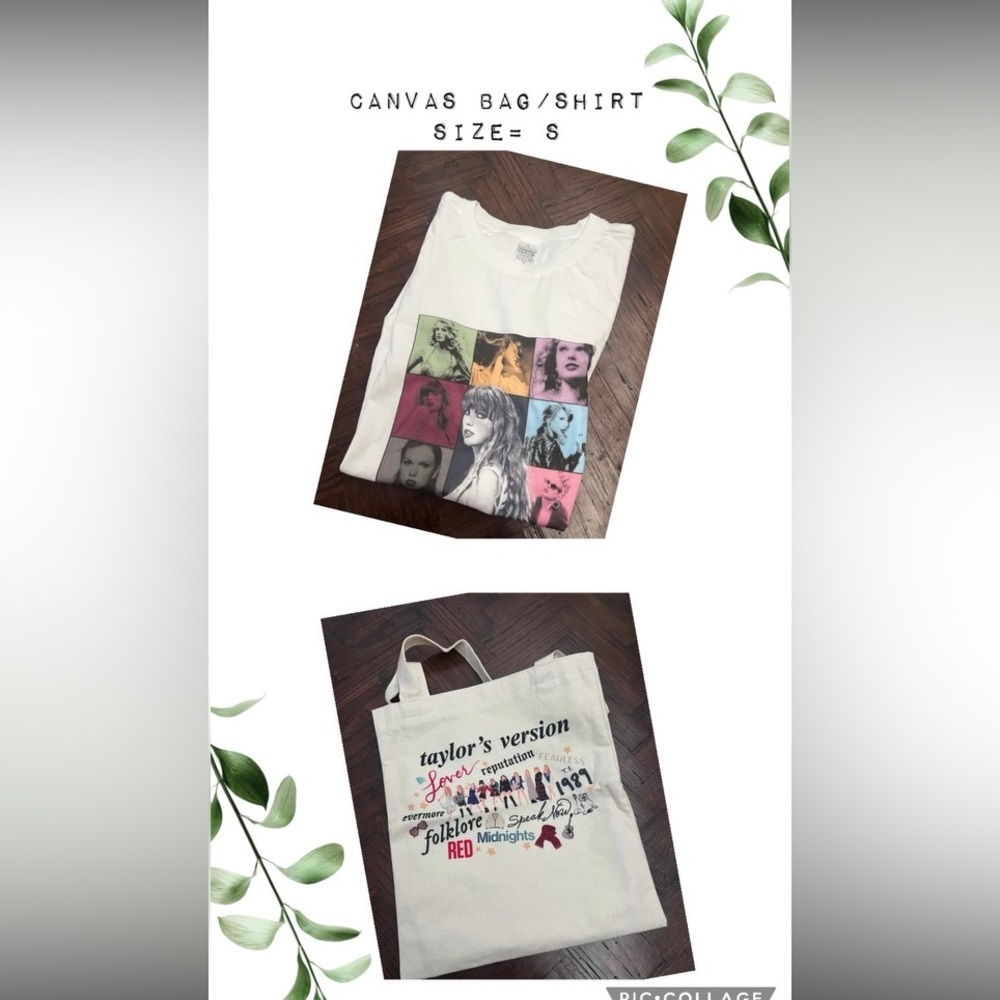 Adult small Taylor Swift tee and Canvas bad both new.